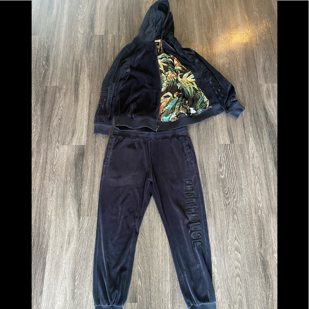 HUF x Penthouse velvet hood zip up and jogger pant